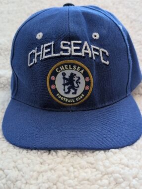 Blue Embroidered Crest Snapback Hat